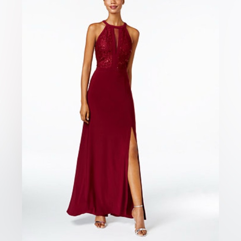 Morgan & Co. Deep Red Lace Dress